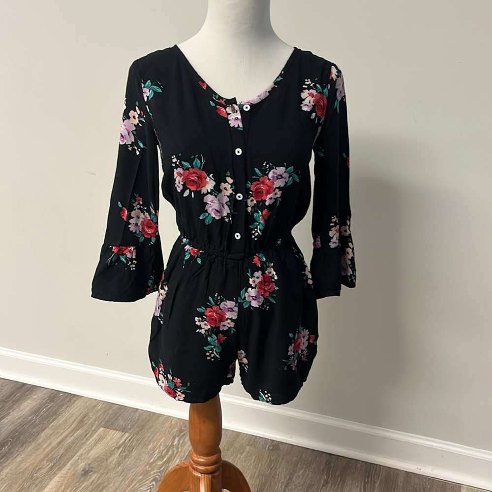 Abercrombie Kids Black Floral Romper